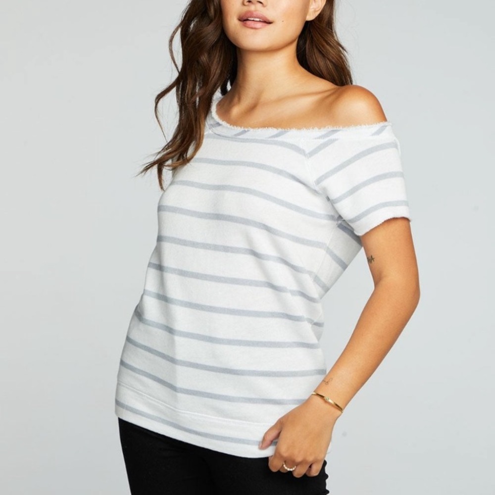 Chaser Off-Shoulder Sweatshirt | Elevated Basic | Travel Capsule | M